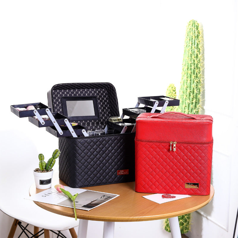 New Four-open Cosmetic Case Portable Cosmetic Storage Bag