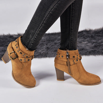 Studded High Heel Booties