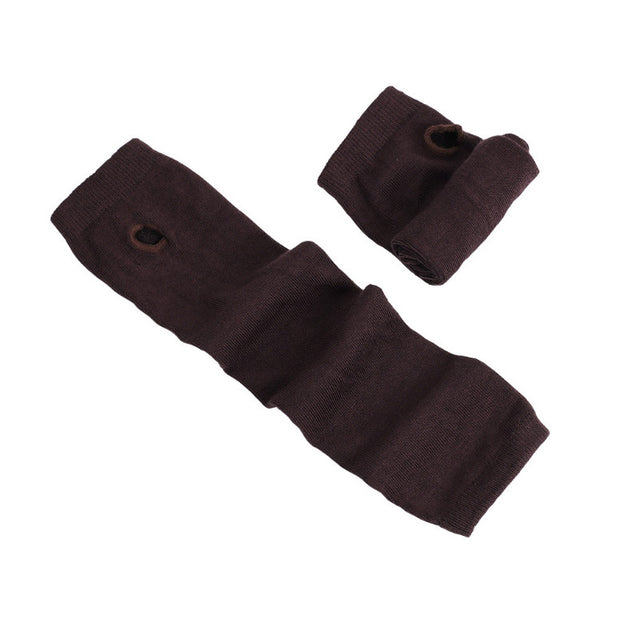 Women Fashion Lady Striped Elbow Gloves Warmer Knitted Long