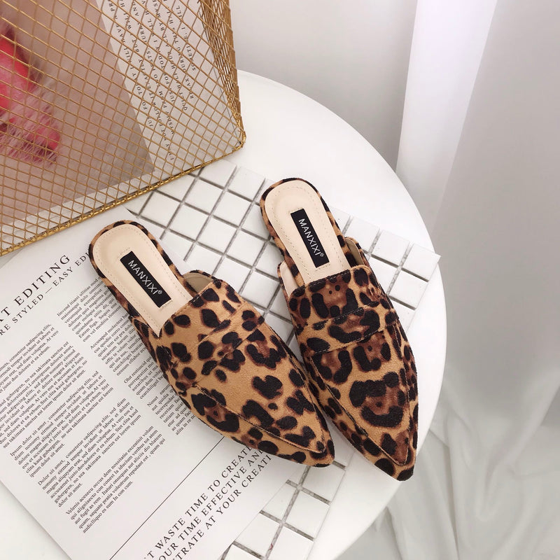 Pointed-toe baotou mules shoes cool half drag