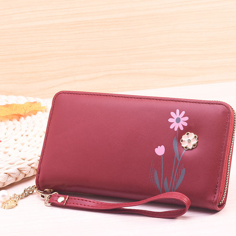 Women's Long Love Purse Zipper Holding Bag