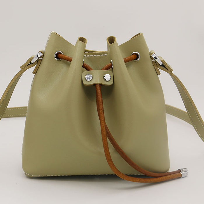 Leather Hand-stitched Bucket Bag