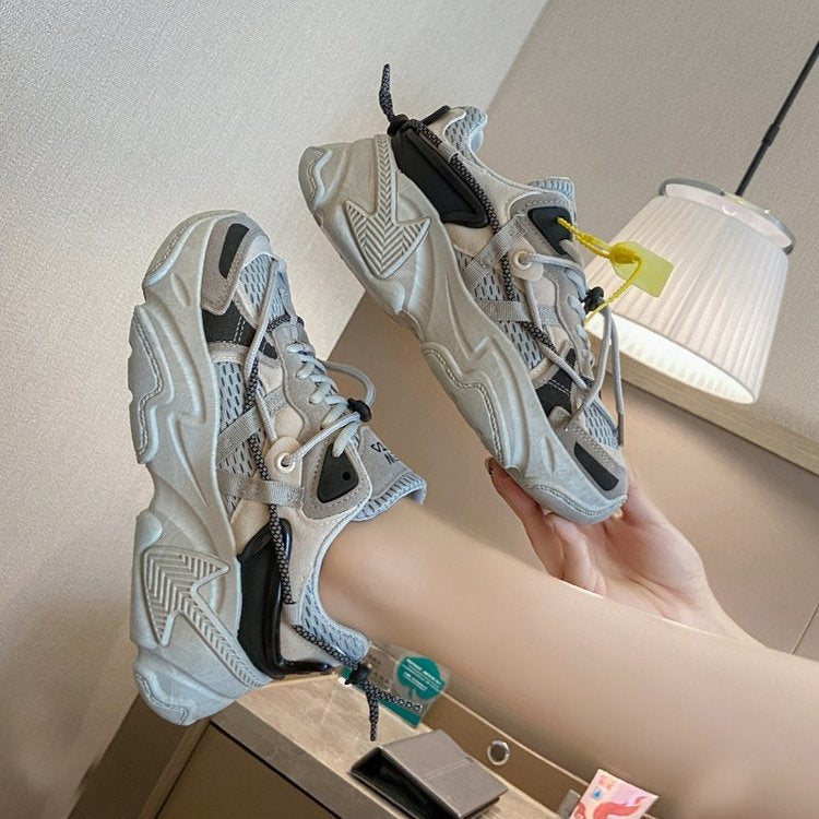 New Summer All-black Sneakers For Women Korean Edition