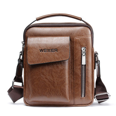 Men's Messenger Bag PU Vertical Fashion Satchel Bag