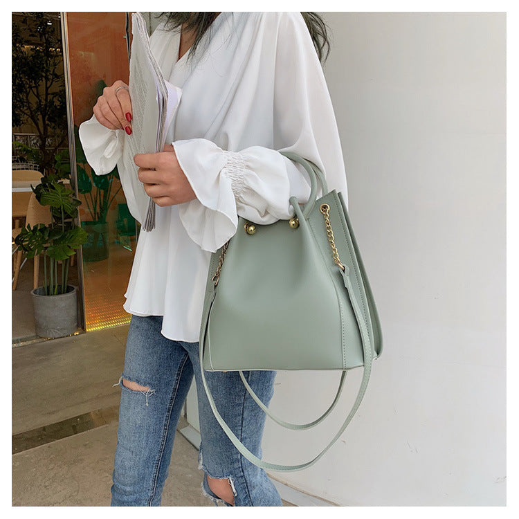 One Shoulder Broadband Bucket Bag
