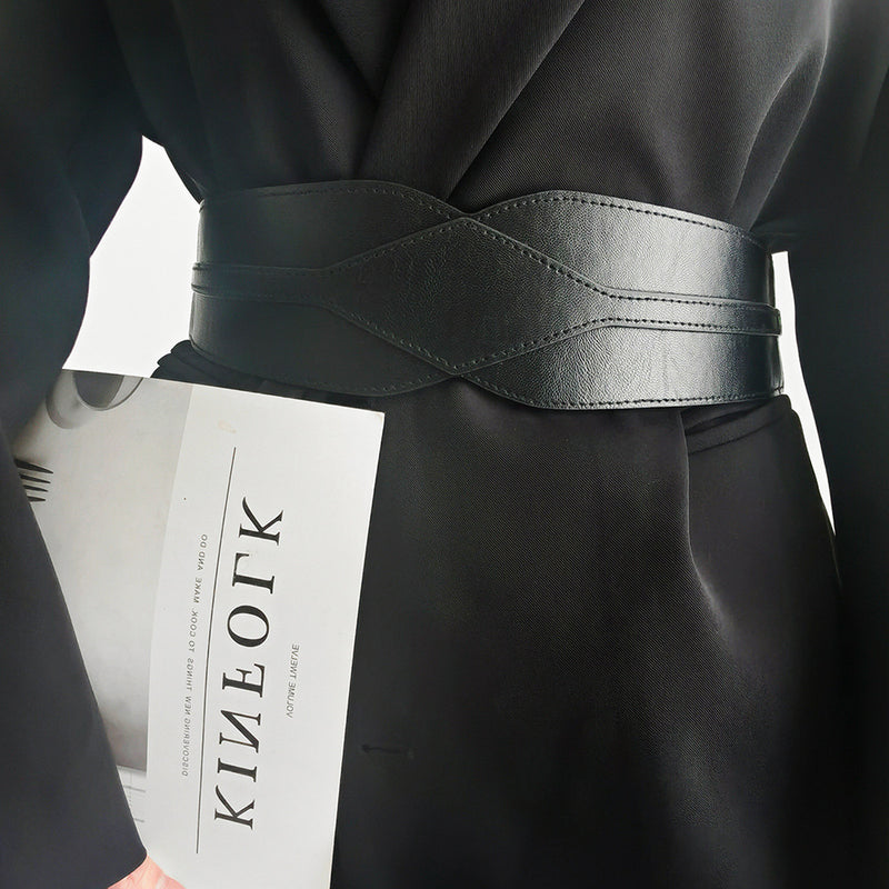 Simple Wide Waist Seal Elastic Versatile Belt Ladies