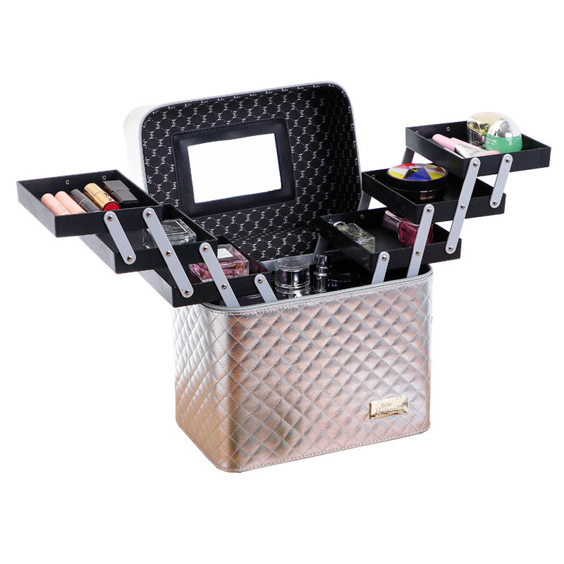 New Four-open Cosmetic Case Portable Cosmetic Storage Bag