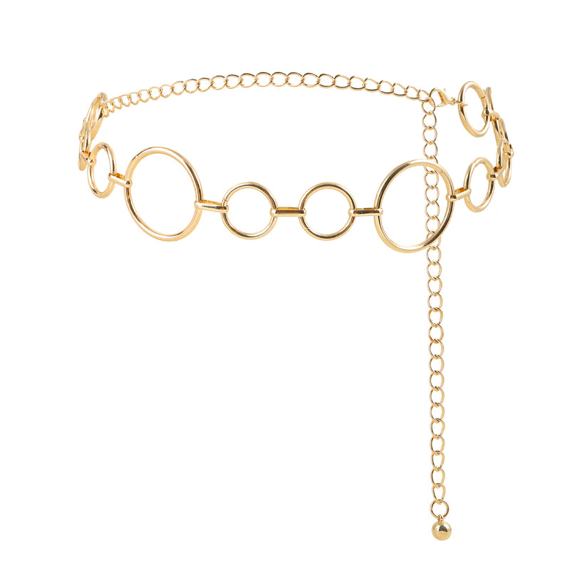 Simple Women's Waist Chain Metal Cutout Large Circle Sexy Body Chain