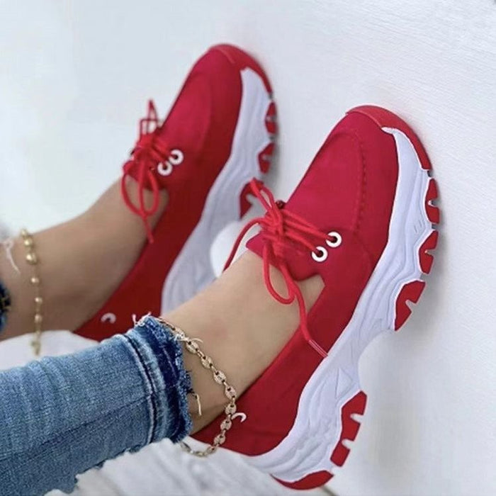 Lace-up Sneakers For Women Running Walking Sports Chunky Shoes