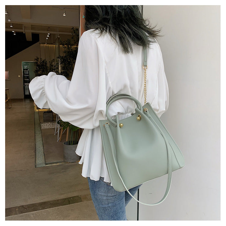 One Shoulder Broadband Bucket Bag