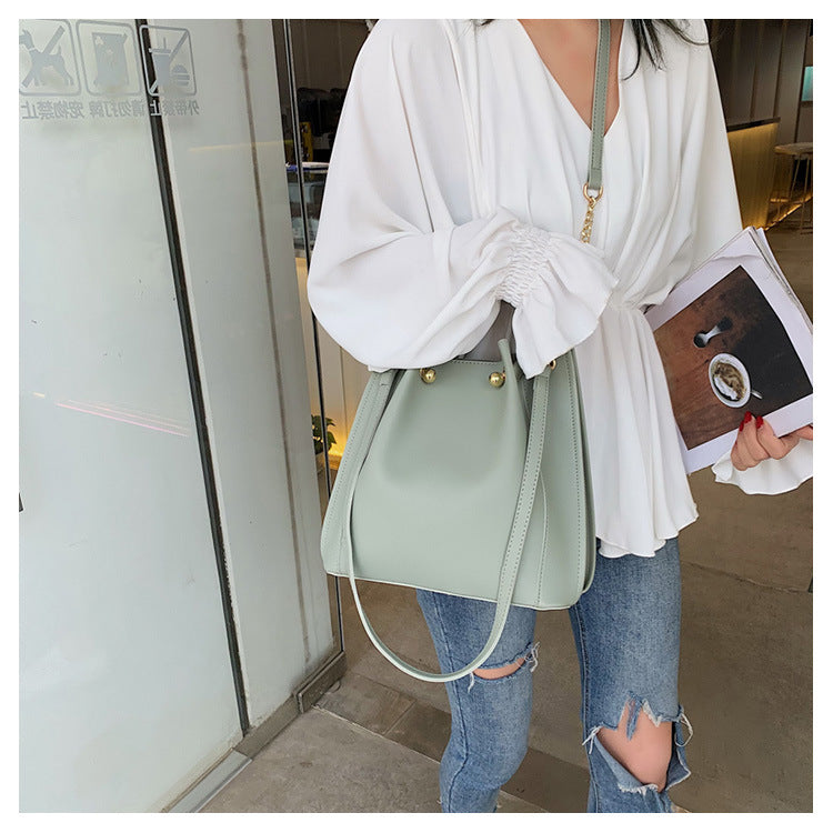 One Shoulder Broadband Bucket Bag