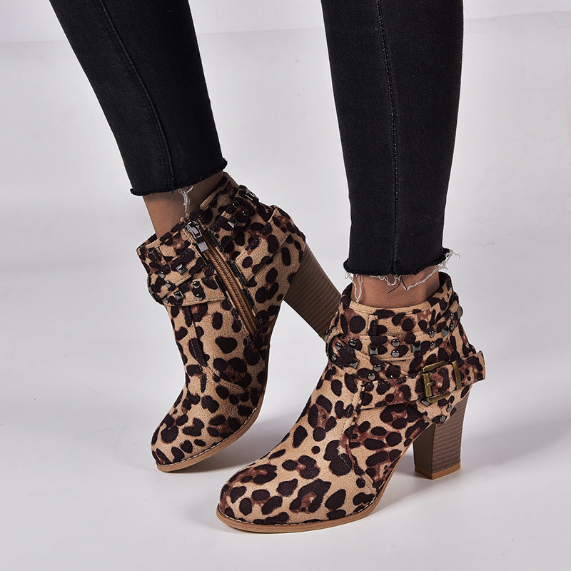 Studded High Heel Booties