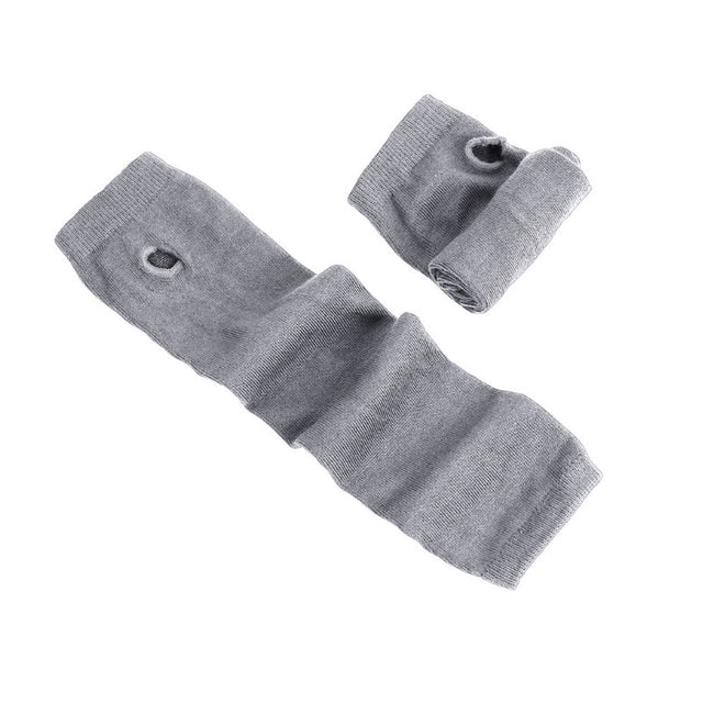 Women Fashion Lady Striped Elbow Gloves Warmer Knitted Long