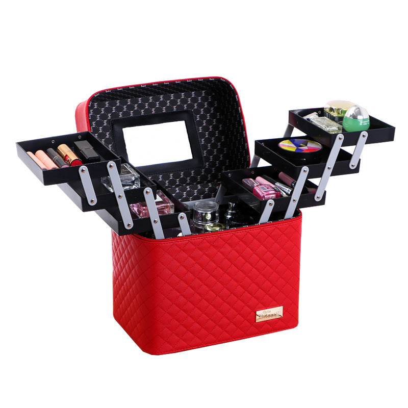 New Four-open Cosmetic Case Portable Cosmetic Storage Bag