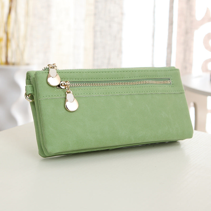 2021 new PU Ms. long purse female Korean retro Handbag Purse Hand bag one generation