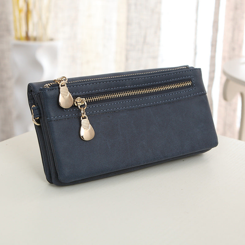 2021 new PU Ms. long purse female Korean retro Handbag Purse Hand bag one generation