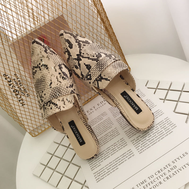 Pointed-toe baotou mules shoes cool half drag