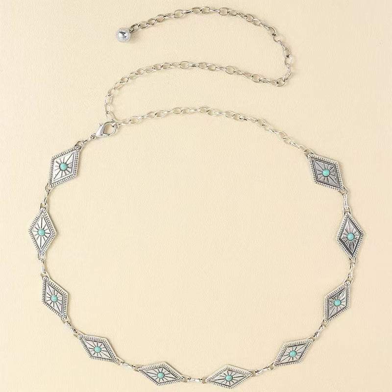 Women's Waist Chain With Skirt Bohemian Style Slim Chain Belt