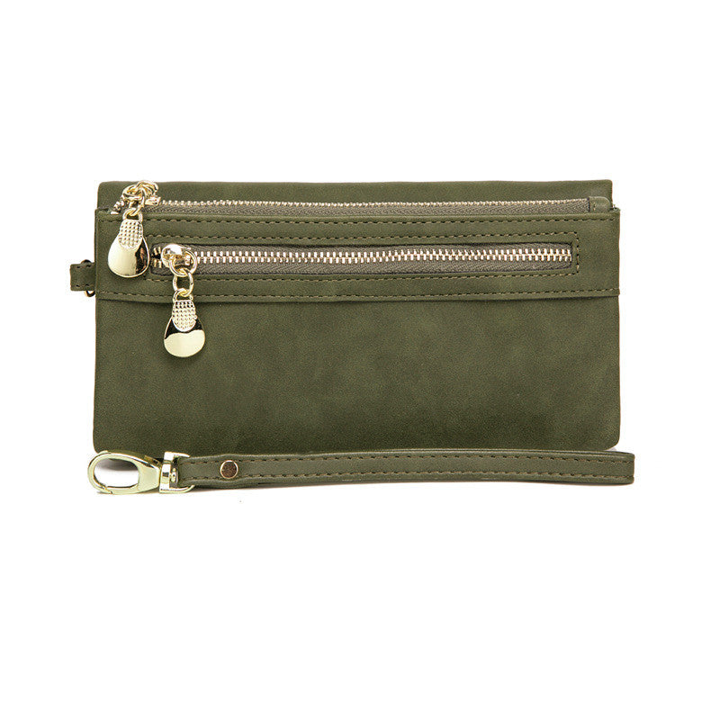 2021 new PU Ms. long purse female Korean retro Handbag Purse Hand bag one generation