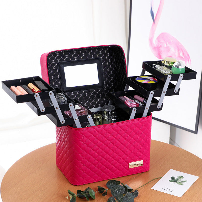 New Four-open Cosmetic Case Portable Cosmetic Storage Bag