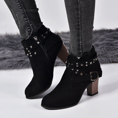 Studded High Heel Booties