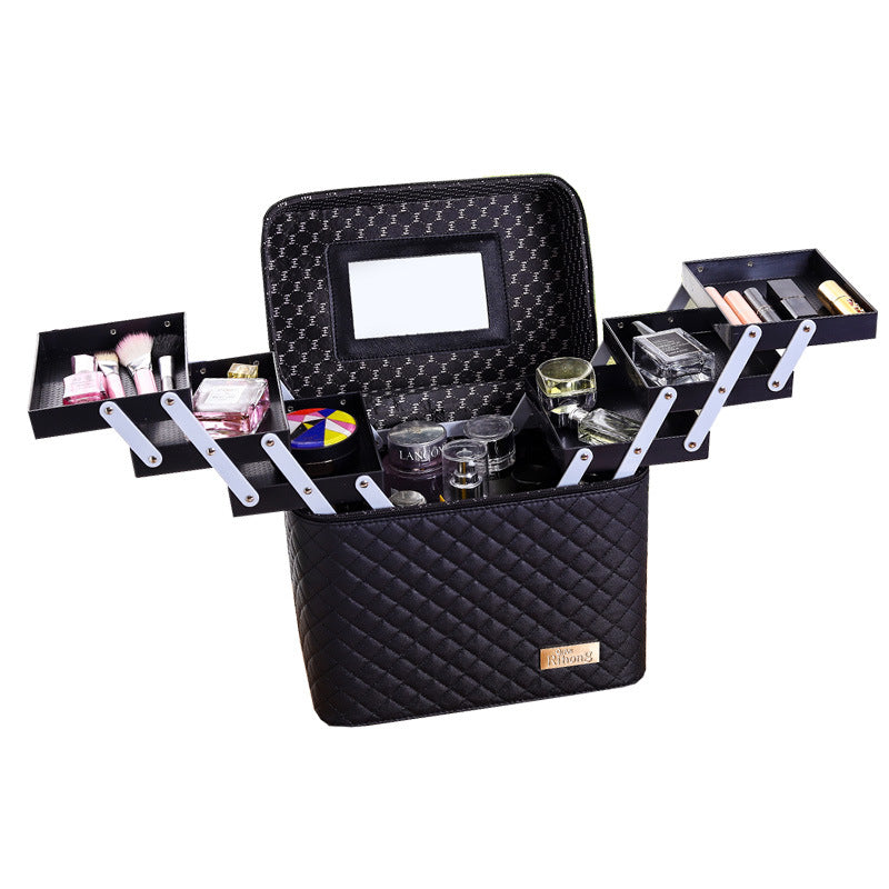 New Four-open Cosmetic Case Portable Cosmetic Storage Bag