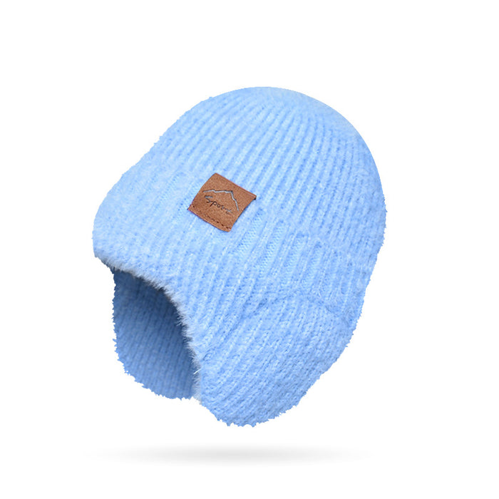 Winter Warm Plush Knitted Cold-proof Earflaps Slipover Hat