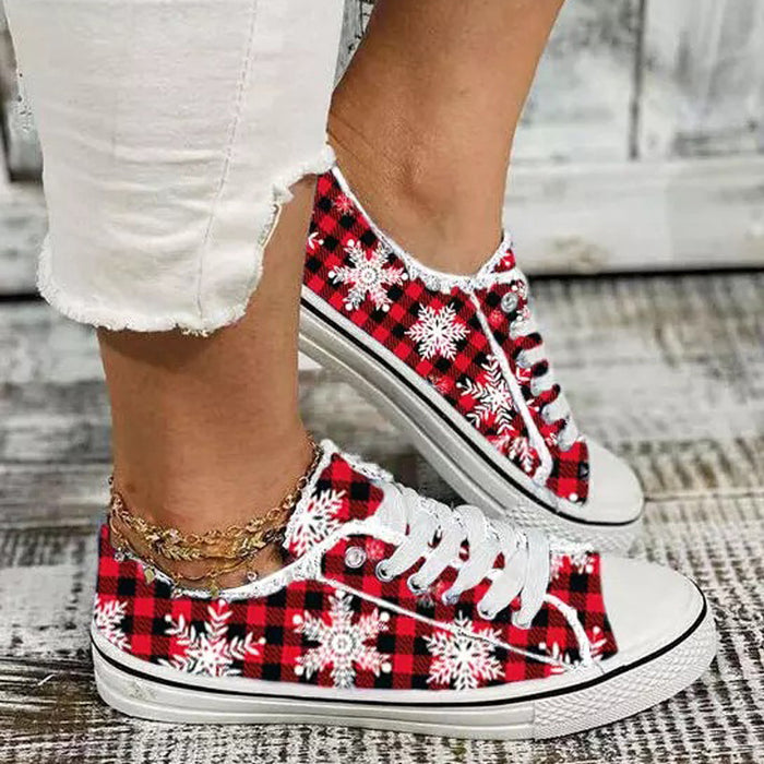Low Top Canvas Flat Bottom Lace-up Casual Board Shoes
