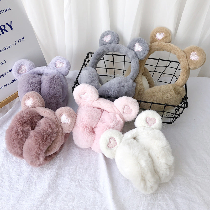 Winter Bear Ears Foldable Warm-keeping Earmuffs