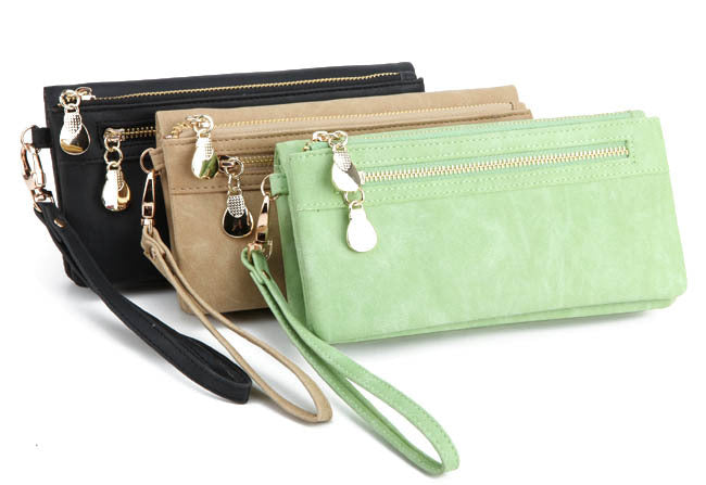 2021 new PU Ms. long purse female Korean retro Handbag Purse Hand bag one generation