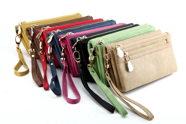 2021 new PU Ms. long purse female Korean retro Handbag Purse Hand bag one generation