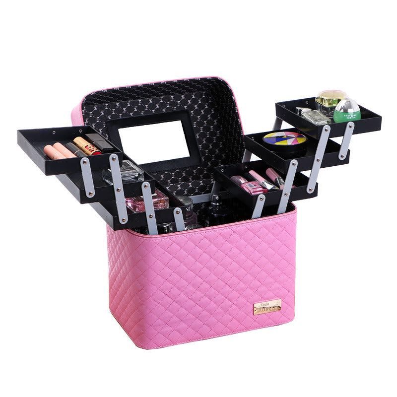 New Four-open Cosmetic Case Portable Cosmetic Storage Bag