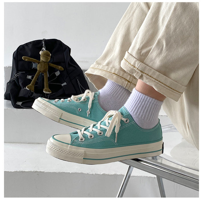 Solid Color Water Blue Canvas Shoes