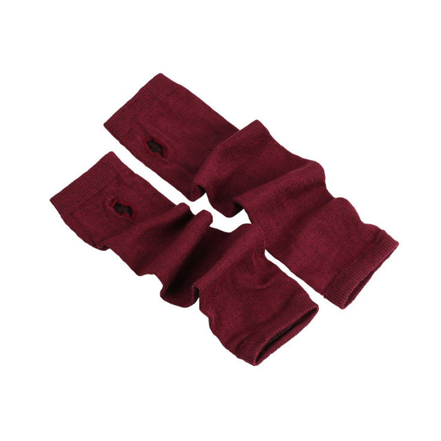 Women Fashion Lady Striped Elbow Gloves Warmer Knitted Long