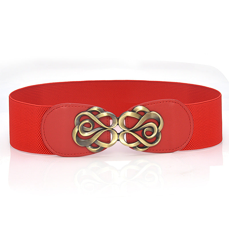 Women's Fashionable All-match Wide Waist Sealed Elastic Belt