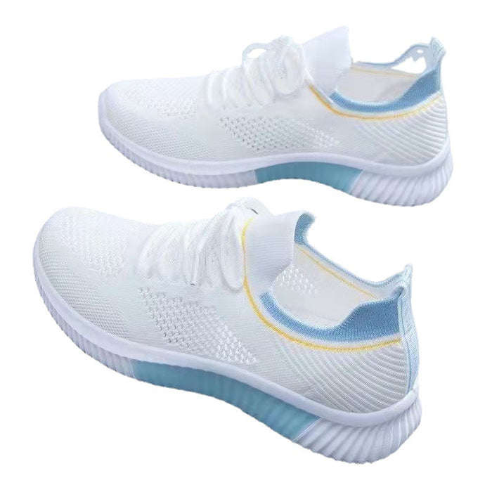 Flyknit Breathable White Shoes Summer Mesh