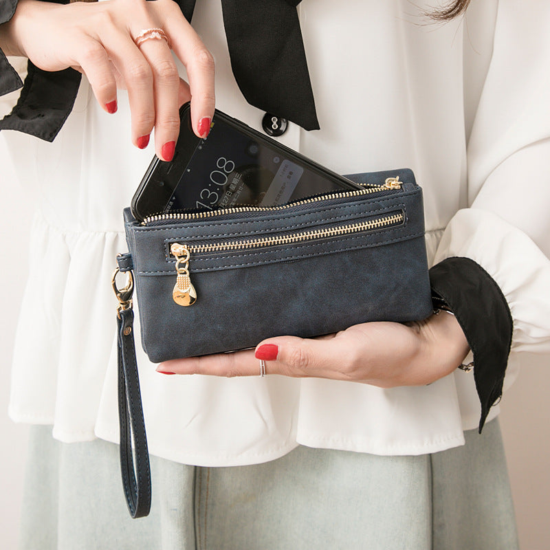 2021 new PU Ms. long purse female Korean retro Handbag Purse Hand bag one generation