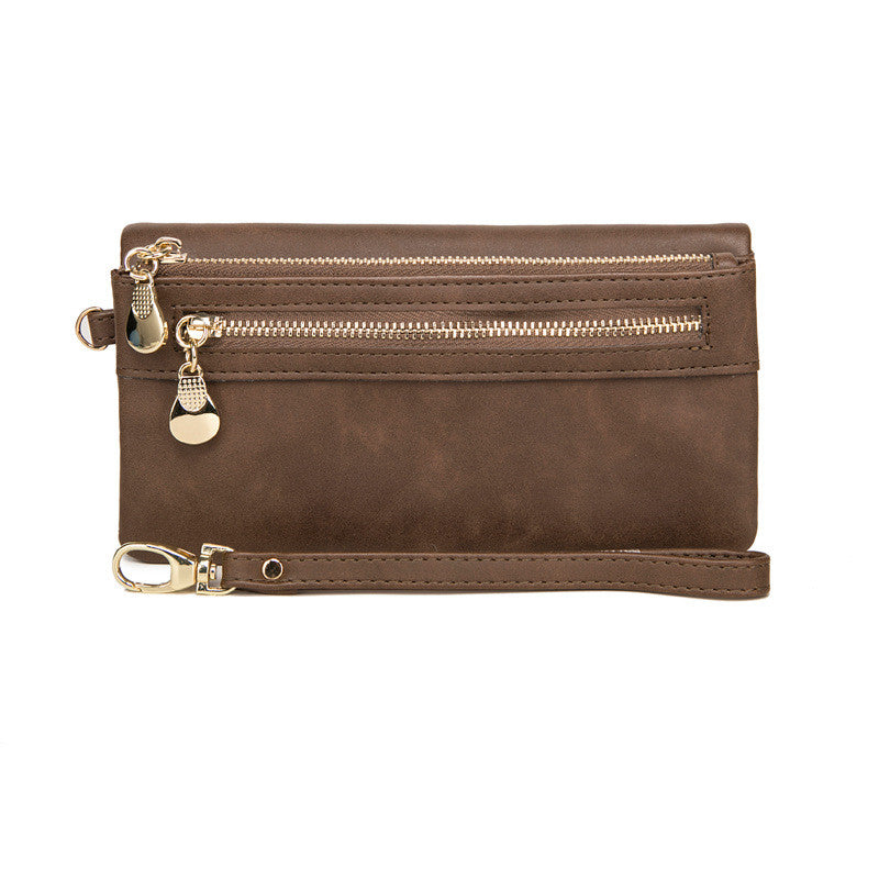 2021 new PU Ms. long purse female Korean retro Handbag Purse Hand bag one generation