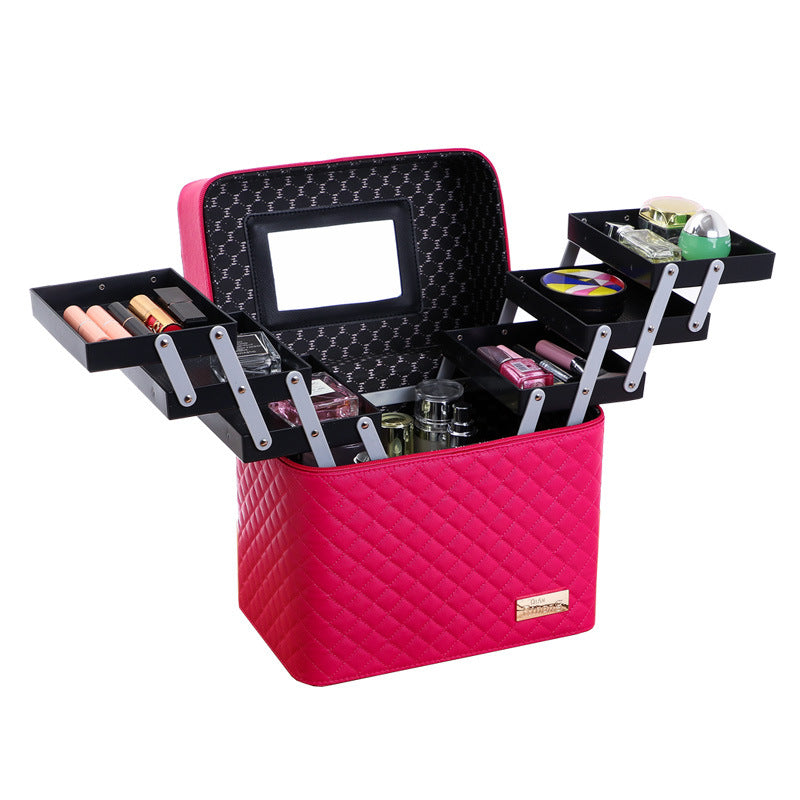 New Four-open Cosmetic Case Portable Cosmetic Storage Bag