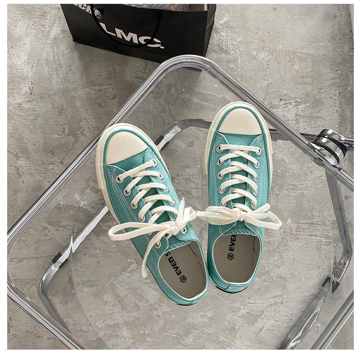 Solid Color Water Blue Canvas Shoes