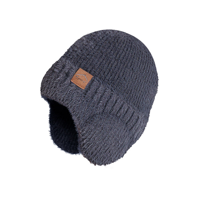 Winter Warm Plush Knitted Cold-proof Earflaps Slipover Hat