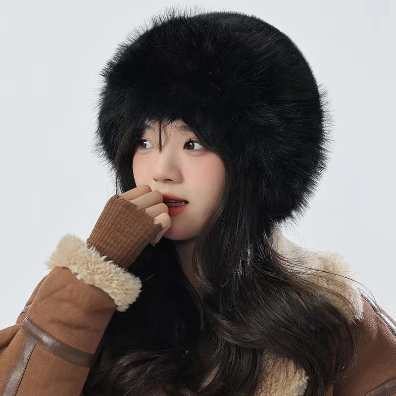 Plush Cold-proof Mink Fur Bucket Hat Warm