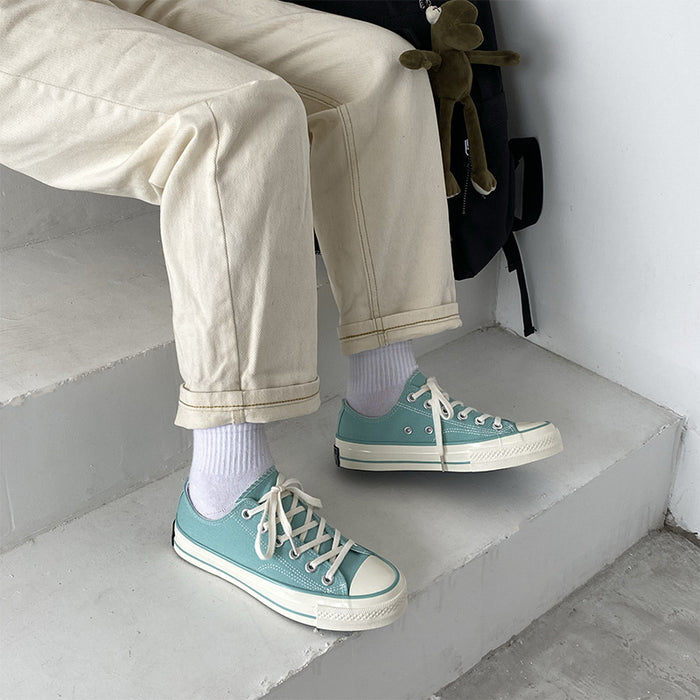 Solid Color Water Blue Canvas Shoes