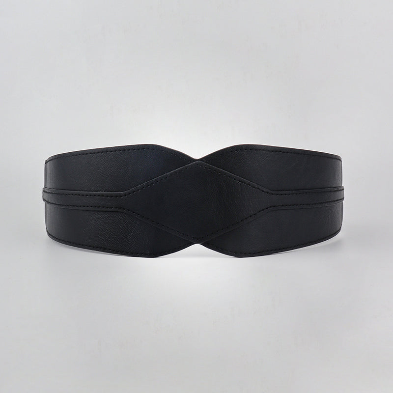 Simple Wide Waist Seal Elastic Versatile Belt Ladies