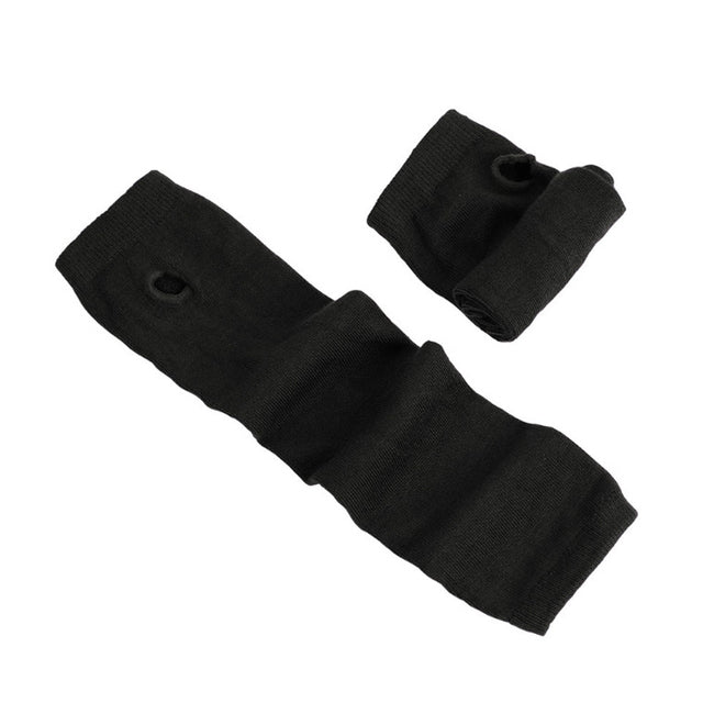 Women Fashion Lady Striped Elbow Gloves Warmer Knitted Long