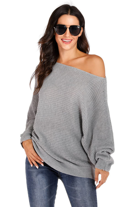 One Shoulder Dolman Sleeve Sweater