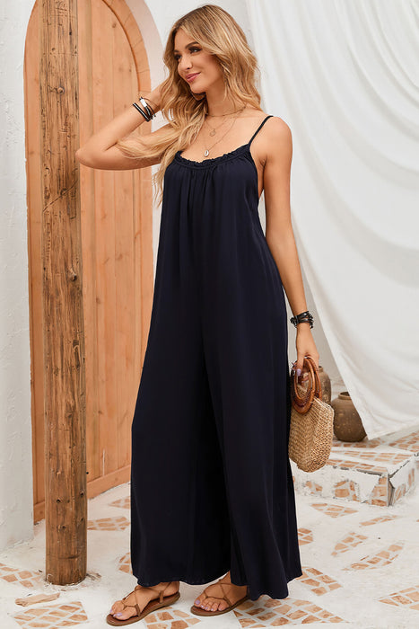 Backless Straight Neck Jumpsuit