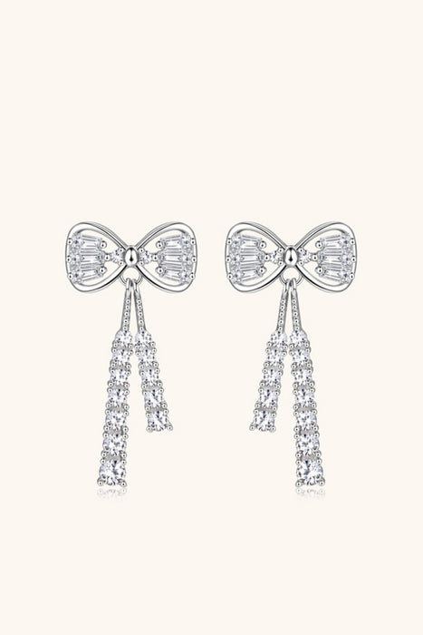 1.12 Carat Moissanite 925 Sterling Silver Bow Earrings